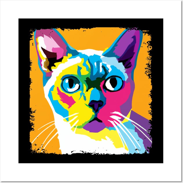 Singapura Cat Pop Art - Cat Lover Gift Wall Art by PawPopArt